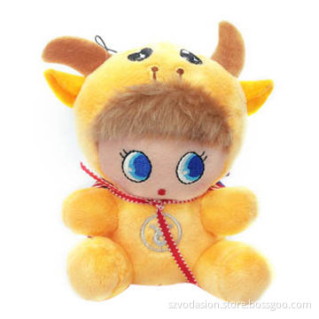 Golden Color Wholesale Power Bank, 5,200mAh with New Fashion Cartoon Design